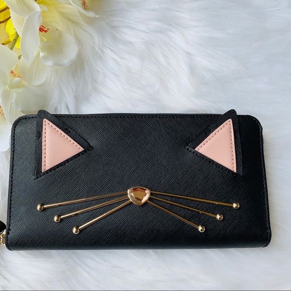 KATE SPADE NEDA JAZZ THINGS UP CAT WALLET BLACK - Picture 2 of 8